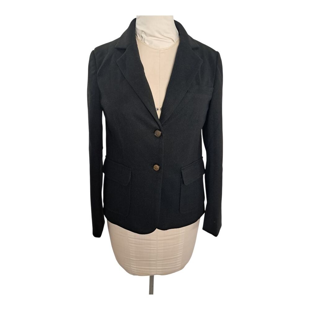 Womens Black Single Breasted Blazer Size S Soft Stretch Classic Career Dressy